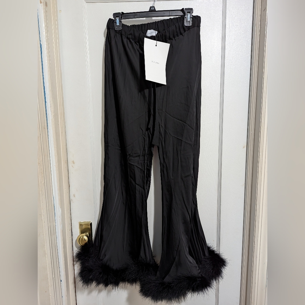 NWT Sleeper Boudoir Wide Leg Pants w/Feathers